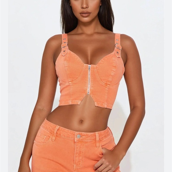 Fashion Nova Tops - Fashion Nova Bold Orange Crop Top